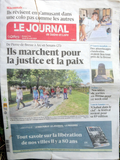 Ils marchent pour la justice et la paix - Le journal de Saône-et-Loire - 22 août 2024